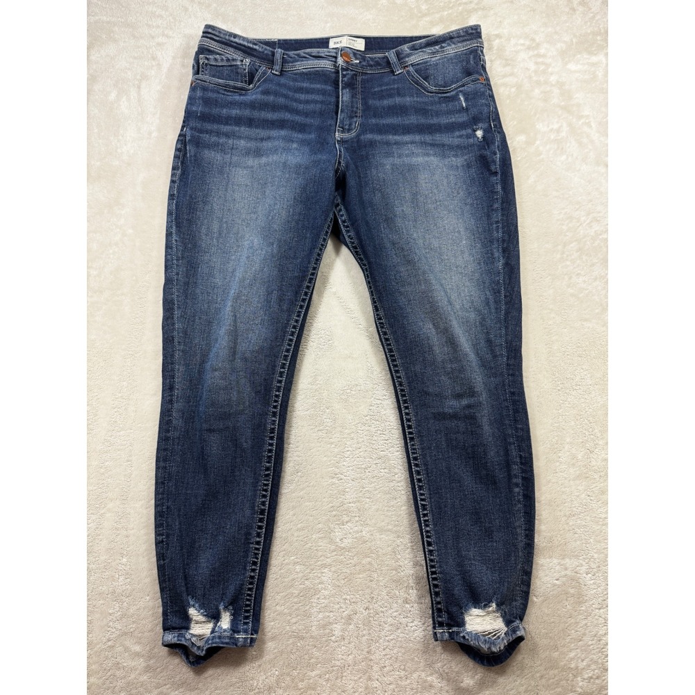 BKE Womens Gabby Curvy High Rise Blue Ankle Skinny Jeans 33 Meas: 39x27